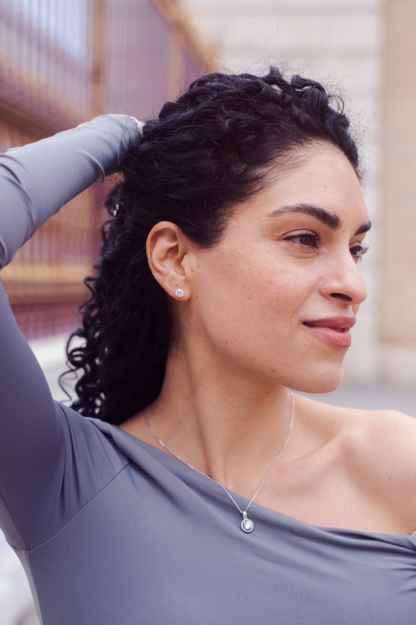 Silver Large CZ Earrings