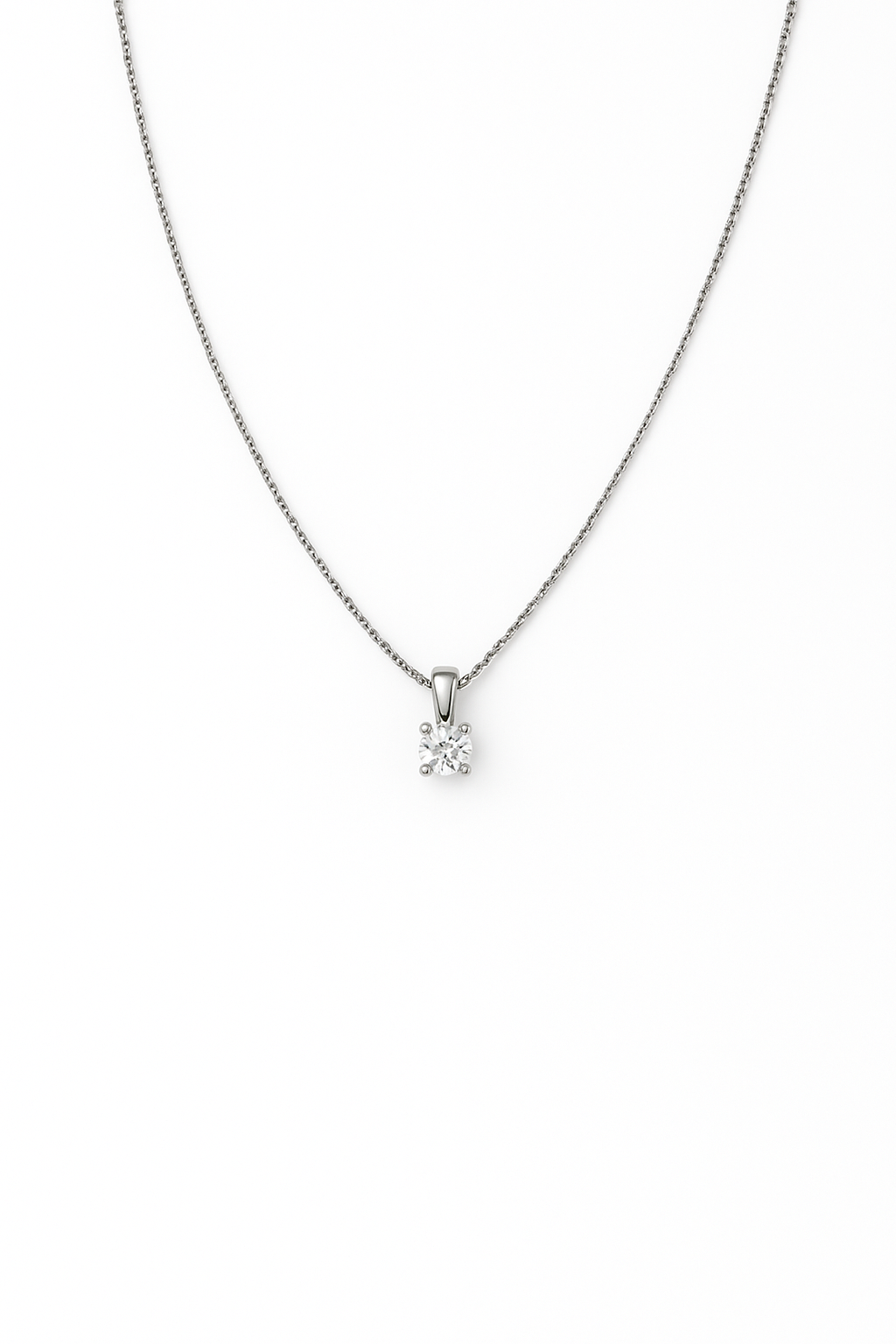 White Gold Diamond Solitaire Necklace