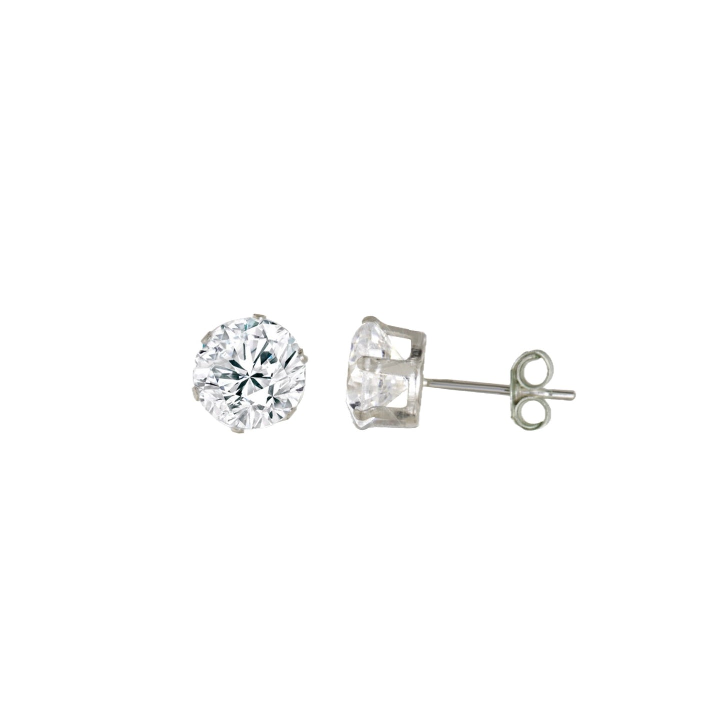 Silver Large CZ Earrings
