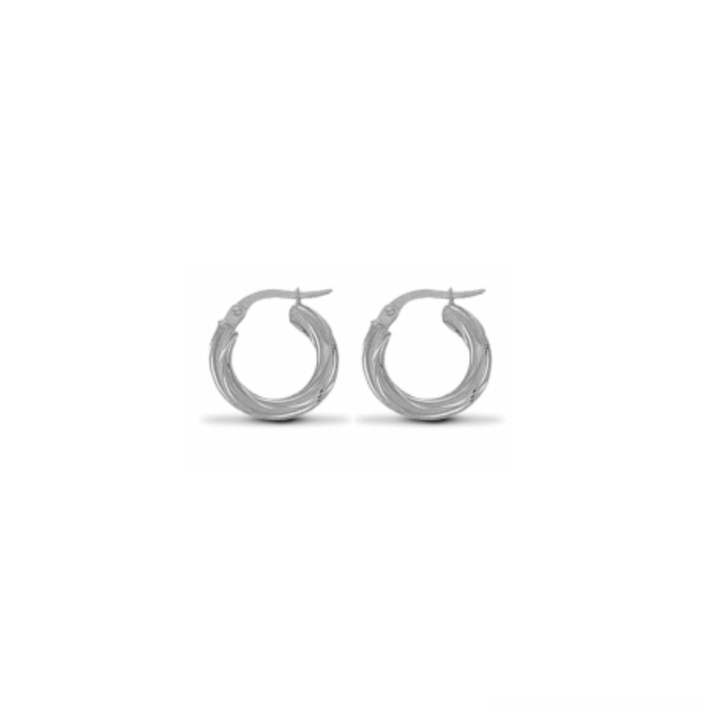 Silver Twist Mini Hoop Earrings