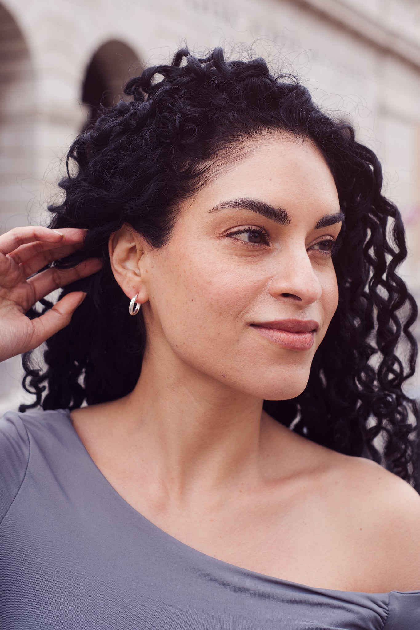 Silver Twist Mini Hoop Earrings