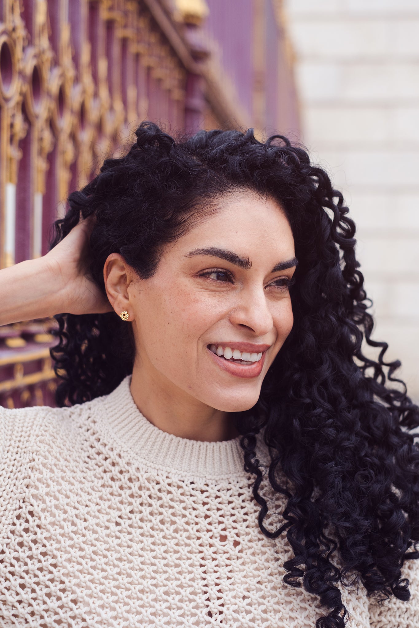 Gold Double Knot Earrings